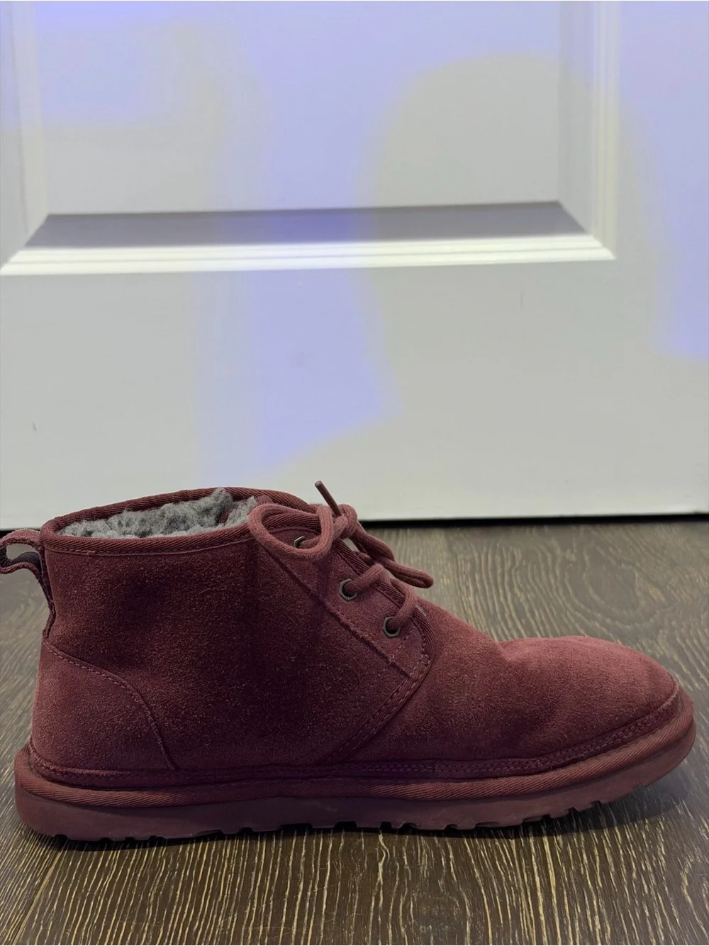 UGG Men's Wine Suede Lace-Up Ankle Boots